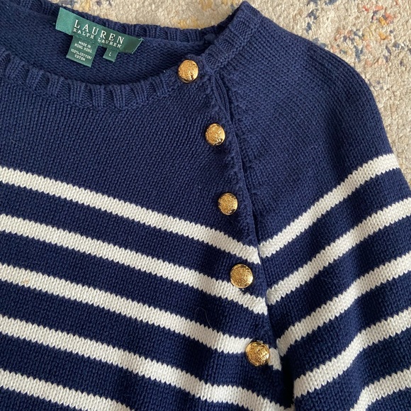 Ralph Lauren Stripe Sweater Preppy - Picture 2 of 7